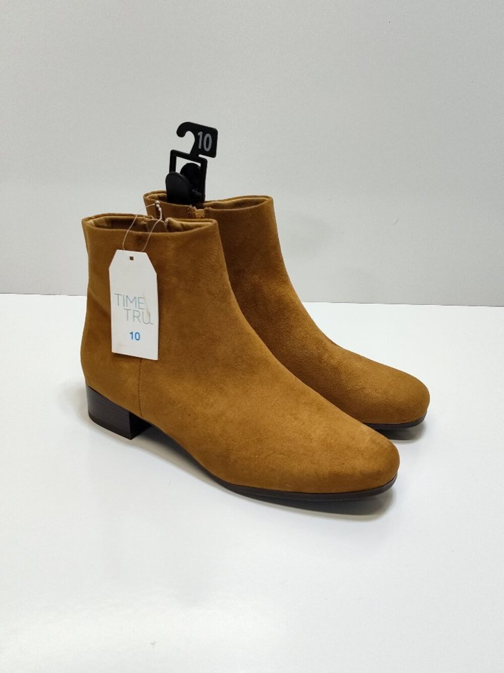 Time and Tru Ankle Boots Womens 10 Microsuede Side Zip Casual Fall Walking Booti